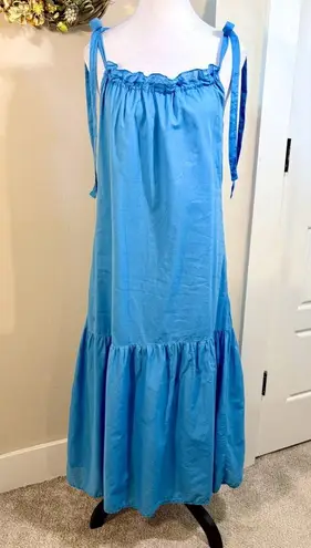 Nation Ltd Sequoia Strappy Shoulder Tie Midi Dress in Lapis Womens Size XS🧡