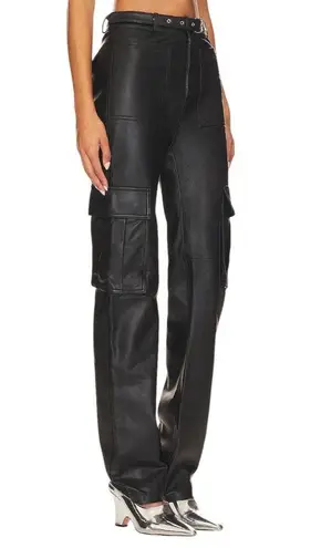Camila Coelho Manolya Leather Pants in Black X-Small New Womens Trousers