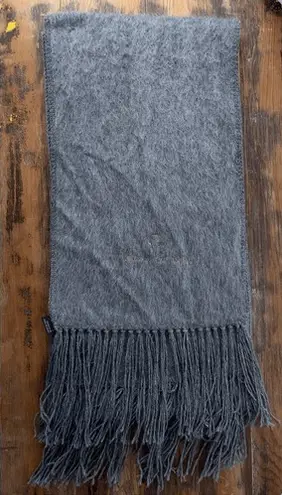 Alpaca Samara Gray Fringe Scarf Soft Peruvian Knit Shawl Wrap