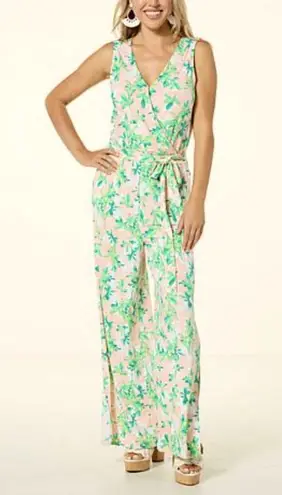 C. Wonder Christian Siriano Peach Botanical Wide Leg Jumpsuit Women's Large NWT