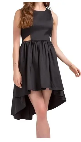 FRANCESCAS CUT OUT HIGH LOW MIDI FIT AND FLARE BLACK DRESS SIZE MEDIUM