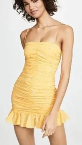 Bec & Bridge Marigold Fields Mini Floral Ruched Dress Womens US 4