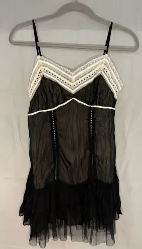 Heart & Soul Lingerie Babydoll Nightie Ruffles Y2K Black w/pale