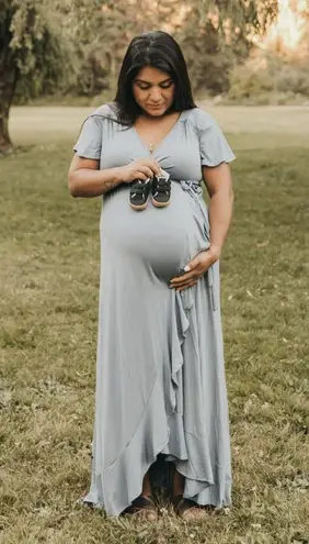 Ingrid And Isabel Lilac Purple Ruffle Maxi Maternity Dress