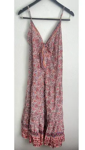 Veronica Beard Paisley Midi Abilene Boho Summer Dress Flowy Watermelon Blue S