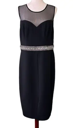Bisou Bisou Black Dress with Crystal Belt