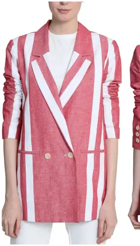 Badgley Mischka Striped Blazer Red White
