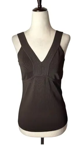 Lafayette 148 Tank Top Women Small Brown Knit V Neck Top Preppy Luxury Mature