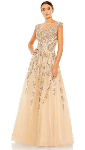 Mac Duggal Embellished Cap Sleeve Cutout Back Gown Size 22 NWT