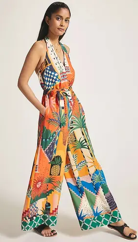 Farm Rio x Anthropologie Halter Jumpsuit, Size Large