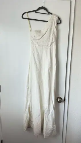 Farm Rio NWT  for Anthropologie one shoulder ivory maxi dress