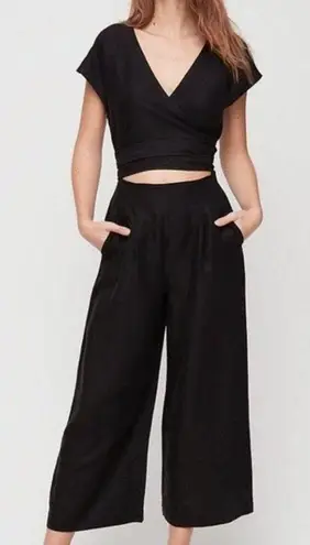 Wilfred NWT Aritzia  Black Linen Blend Brax Jumpsuit Size 0