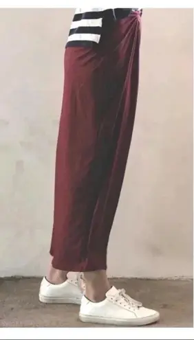 Hippie Chic 🆕 Raisin Side-Slit Maxi Skirt Burgandy M🆕