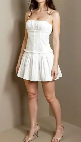 Majorelle Carly Cotton Poplin Mini Dress, White, XS