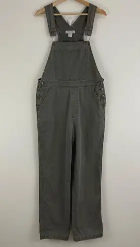 Cherokee Vintage Y2K Khaki Olive Green Denim Utility Straight Leg Bib Overalls