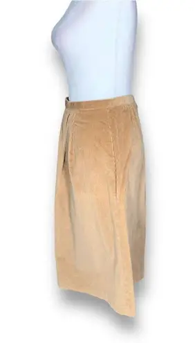 Vintage Sassoon Skirt Tan Pleated Corduroy Midi A