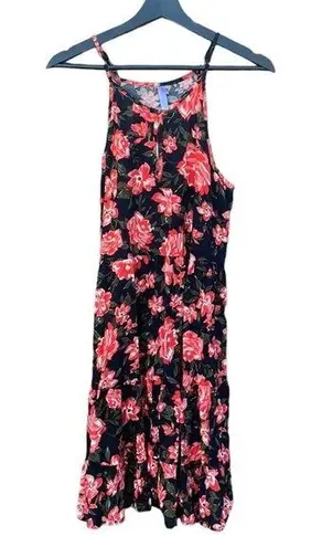 Xhilaration  medium red and black floral dress, NWT