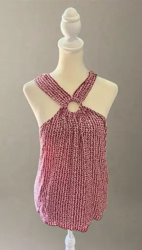 Maeve by Anthropologie Women's Mica Halter Tank Top Pink Geometric