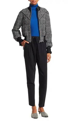 3.1 Phillip Lim women’s textured cropped Boucle-Tweed track jacket US 6 small