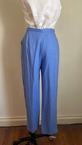 Doncaster NWT Vintage Blue Linen Pants And Jacket Set