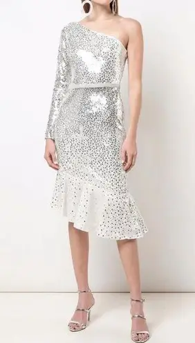 Notte Marchesa Sequin Velvet Trimmed One Sleeve 2