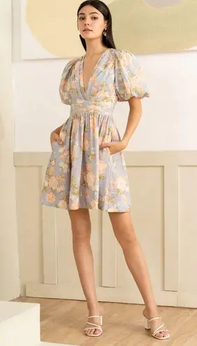 Yumi Kim NEW NWT Gayle Linen Dress In Mellow Brook Crystal Floral Print