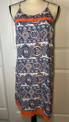 THML Luceea Stitch Fix Size Large Blue Orange Paisley Sleeveless Shift Dress