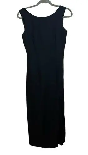 Donna Ricco Vintage Classic Black Tie Back Formal Midi Dress