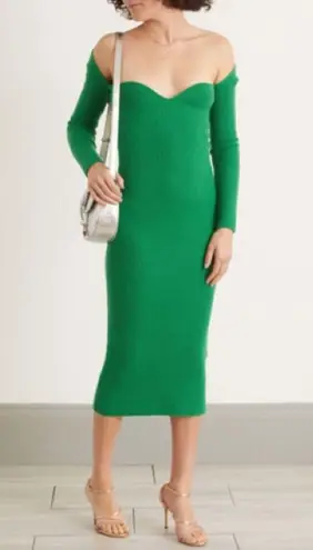arch4 Cashmere Coco Midi Dress in Emerald Green XS