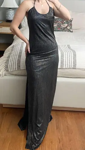 House of Harlow x Revolve Jasper Halter Dress in Metallic Noir Multi