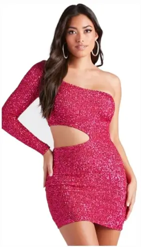 Windsor One Shoulder Sequin Mini Dress