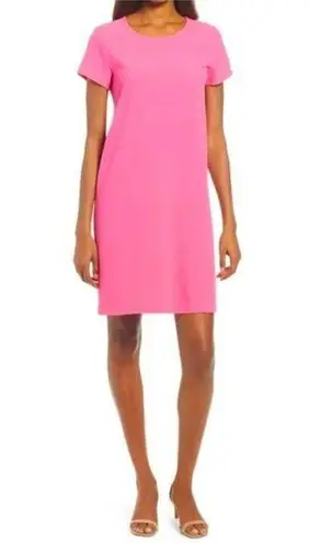 Chelsea28 Dress Mini Short Sleeve Dress Casual Barbie Pink Solid Crewneck