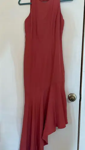 Marciano peach color Red Asymmetrical Ruffled Sheath Dress #glamour #elegant