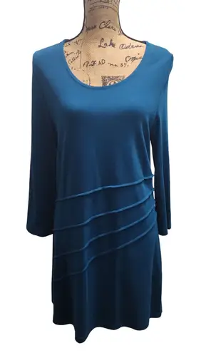 NorthStyle Teal Blue Ruched Sleeve Tunic Dress Size L Green Size L