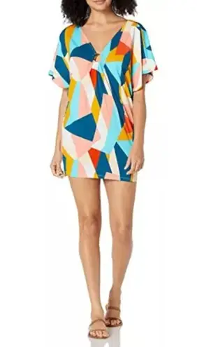 Bar III  Pop Art Color-Block O-Ring Beach Swimwear Tunic Cover-Up NWT L