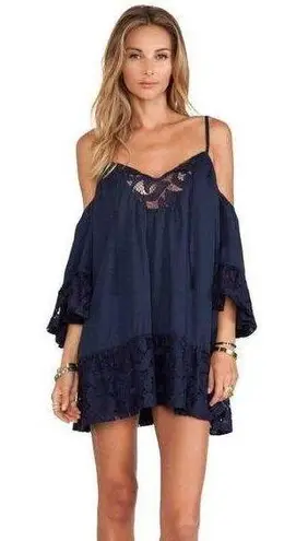 Tularosa  Hattie Dress in Navy Blue Lace Details Size: XS