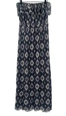 Sweet Pea Dress Size Large Maxi Long Y2000s 2K Strapless Gray Lightweight Ruffle