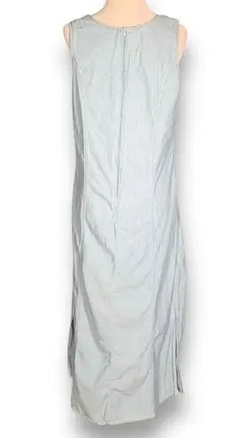 Vintage Denim & Co Dress Denim Pinafore Light Wash Button Detail Sleeveless Maxi Blue Size M