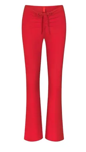 SKIMS NWT Soft Lounge Ruched Ribbed Flare Pants Leggings Red Orange Size Large