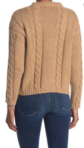 Cotton Emporium NWT Cable Knit Button Front Button coffee brown Cardigan