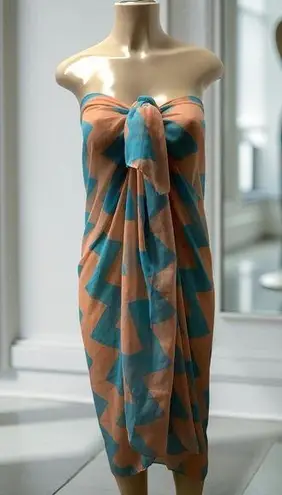 Stylish Blue and Peach Women's Swim Cover