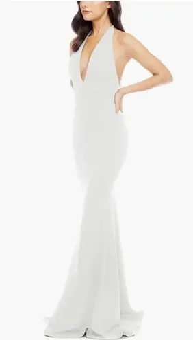 Dress the Population NWOT Camden Mermaid Hem halter white Gown sz XS