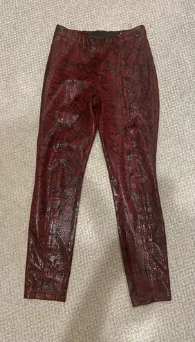 BLANK NYC  Red Faux Leather Snakeskin Pants 26