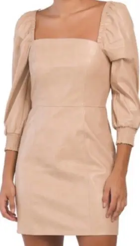 7 For All Mankind Nude Vegan Leather Mini Dress