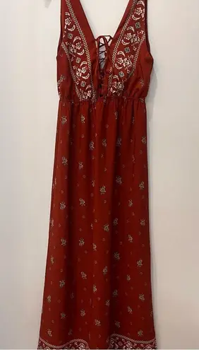 Boutique maxi dress floral size small rust