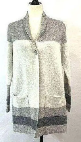 Bianco&Blu Made in Italy Gray Black knit Sweater Coat Size M Size M