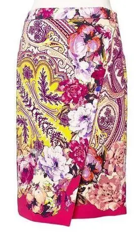 Etro paisley floral faux wrap pencil skirt Size undefined