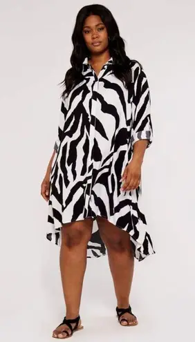 Apricot Zebra Oversized Hi/Lo Dress Size 6, $28, B53