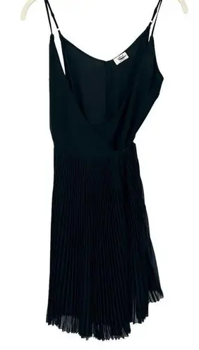 Wilfred Aritzia  Womens Pleated Beaune Sheer Chiffon Wrap Dress Size XXS Black