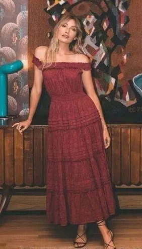 Cleobella NWT Alivia Ankle Dress in Berry maxi organic cotton sz M